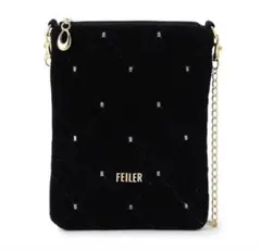 FEILER フェイラー　ユニ　チェーンポシェット　ブラック　ショルダーバッグ