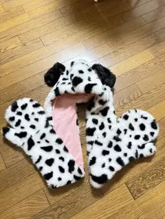 ダルメシアン柄フリース帽子
