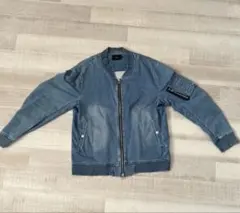 SLICK(スリック)デニムブルー ジップアップジャケットサイズ1 。MA-1