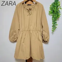 ZARA ザラ ブラウス チュニック シャツ ベージュ Mサイズ
