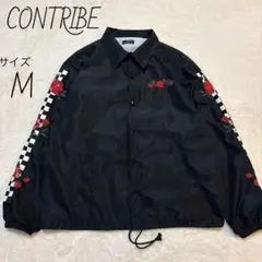 コントライブ　CONTRIBE ナイロンコーチジャケット　サイズM バラ刺繍のサムネイル