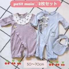 プティマイン フリー 50cm~ 70cm 2枚セット スタイ付 ピンク ブルー