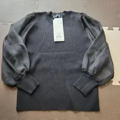nano・universe　ナノユニバース　ブラウス　ニット　黒　新品