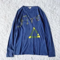 希少　00s DIESEL グラフィック ロンT フェードブルー Y2K テック