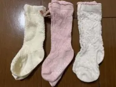 ベビー靴下 3足セット ホワイト ピンク クリーム　バースデイ　conoco