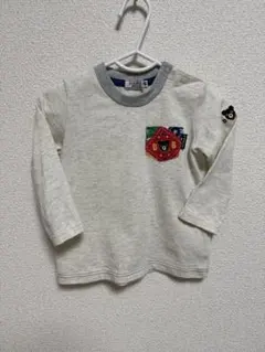 ホットビスケッツ　グレー 長袖Tシャツ ポケット付き　80