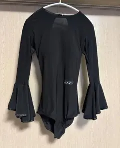 社交ダンス　DANZA　レッスンウェア 長袖レオタード　Sサイズ　ブラックのサムネイル