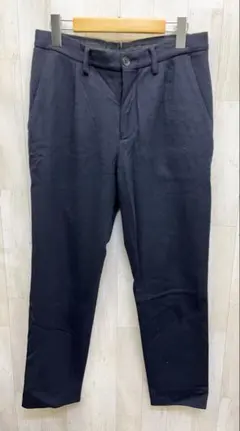 MAIN ATTRACTION ウール ワンタック テーパード パンツ M 紺