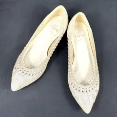 極美品❣️LE TALON ポインテッドサシメッシュ フラットシューズ 22