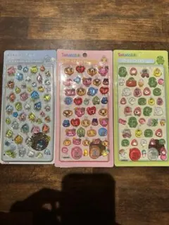 たまごっち3Dステッカー2枚×しずくちゃんシール　3点セット