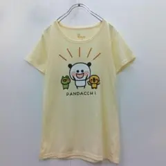 5『pandacchi』半袖 プリントTシャツ カットソー【M】パンダ イエロー