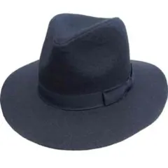 つば広中折れハット/ブラック