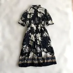 ヴィンテージ☆miyuki 地図柄レトロワンピース