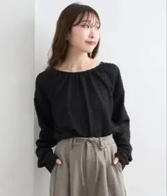 新品 Kastane バックリボン カットソー 長袖 ブラック