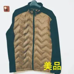 ワークマン MIXダウンクロスシールドジャケット L カーキ×ブラック