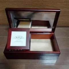 豊岡クラフト 森林楽 ミラー付き 鏡 アクセサリーケース 文具 引き出し