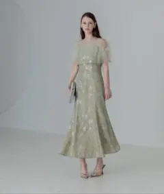 LEJA チュールフリルボレロペイントマーメイドドレスワンピース　2点セット