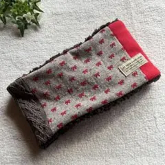 no.7eリボン柄＆アラン＆やわふわフリース♡あったかボア♡パッチワーク風冬小物