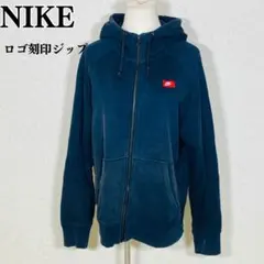 NIKE ナイキ ジップパーカー L ネイビー ボックスロゴ ユニセックス 古着
