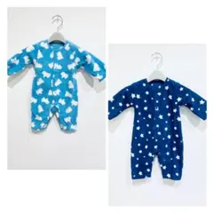 【新品 未使用】 長袖 プレオール 60〜70㎝ 2枚組 しろくま柄 星柄