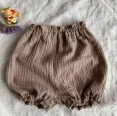 ベビー　キッズ　かぼちゃパンツ　タグ付き　モカ　ハンドメイド　80