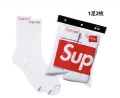 Supreme ホワイトクルーソックス 1足 2枚のサムネイル
