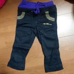 ブラック ゴム入りパンツ ジッパーポケット付き