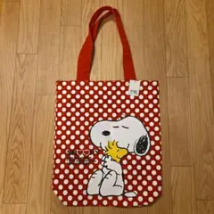 ユニバーサル スヌーピー トートバッグ 赤白水玉