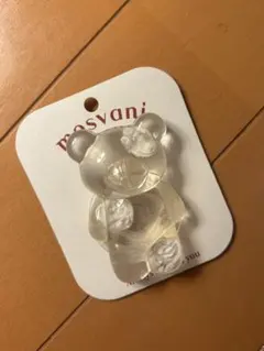 クマ　透明　スマホリング