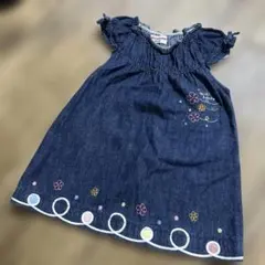 ミキハウス デニム ワンピース 100cm 中古品