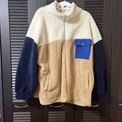 フリースボアジャケット ベージュ/ネイビー/ホワイト