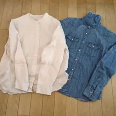 【MUJI】デニムシャツ＆リネンシャツ 2枚組