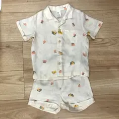 H&M ベビー リネンセットアップ フルーツ柄 86cm