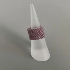 ビーズリング　くすみ紫　No357