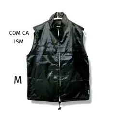 COM CA ISM ナイロンベスト 黒 ジップアップ 軽量 シンプル M相当のサムネイル