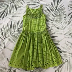 BONNIE JEAN キッズ ワンピース ドレス　8サイズ グリーン ドット柄のサムネイル