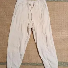 クリーム色 コットンブレンド ジョガーパンツ