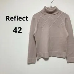 リフレクト レディース 長袖 セーター ニット ピンク 日本製 毛100% 42