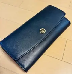 TIRYBURCHネイビー レザー 長財布