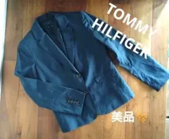 美品【TOMMY HILFIGER 紺 テーラードジャケット】トミーヒルフィガー