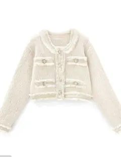 フリンジショート丈ニットカーディガン[dr482]