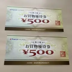 ヤマダ電機 お買物優待券　500円 2枚