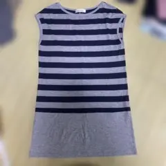 ボーダー柄 ノースリーブ チュニック　LLサイズ