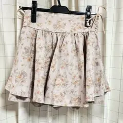 花柄スカート　ミニ丈　キュロットスカート　フリーサイズ