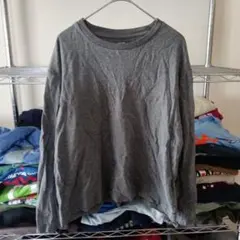②UNIQLO.ユニクロ.長袖シャツ.スウェットグレー.Sサイズ　メンズ