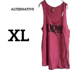 美品✨ALTERNATIVE 【XL】ロゴタンクトップ ピンク メンズ 薄手 夏