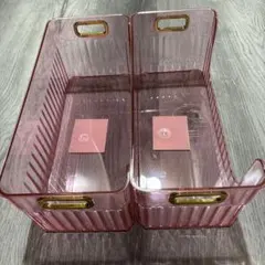 収納ケース ピンク 2個セット キッチン整理 スリーピー 冷蔵庫収納ケース 大のサムネイル