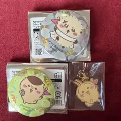 ちいかわパーク ゲームの景品 うさぎ ホログラム缶バッジ くりまんじゅう ラッコ