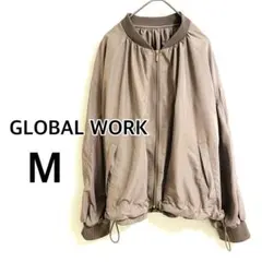 GLOBAL WORK エアかる撥水ブルゾン M グレージュ 軽量 春アウター
