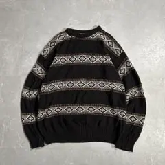 90s Ralph Lauren コットンニット USA製 ボーダー Chaps